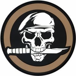 Rothco Black Brown - Military Skull & Knife Morale Patch Patches