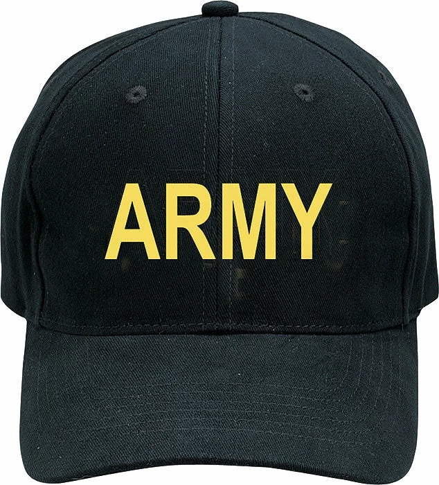 Rothco Headwear Black - ARMY Adjustable Cap 3 Rothco Headwear Black - ARMY Adjustable Cap