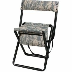 Rothco ACU Digital Camouflage - Military Style Deluxe Folding Stool With Back Pouch