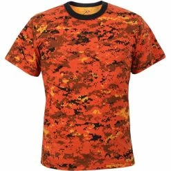 Rothco Shirts Digital Orange Camouflage - Military T-Shirt