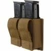 Rothco Coyote Brown - Tactical MOLLE Double 9MM Pistol Mag Pouch & Inserts Law Enforcement Gear