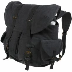 Rothco Bags Black - Vintage Weekender Front Strap Backpack