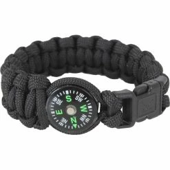 Rothco Black - Cobra Weave Compass Paracord Bracelet Paracord / Rope / Rappelling Gear