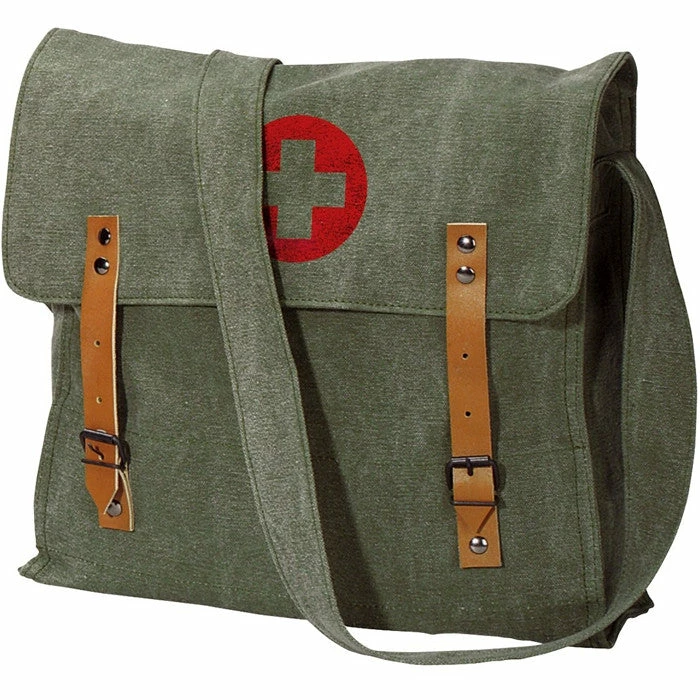 Rothco Bags Olive Drab - Classic Medic Shoulder Bag With Red Cross Emblem 3 Rothco Bags Olive Drab - Classic Medic Shoulder Bag With Red Cross Emblem