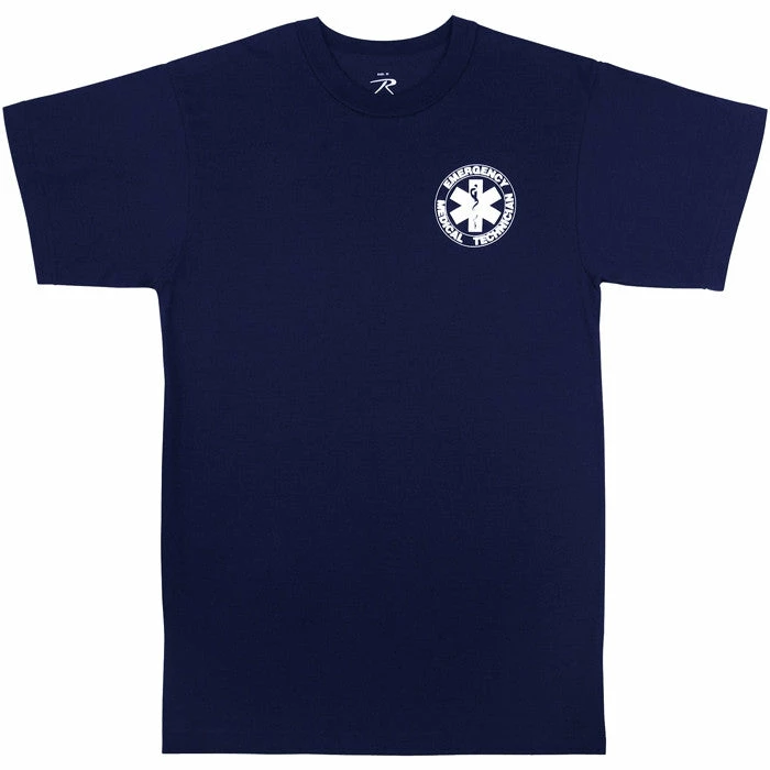 Rothco Shirts Navy Blue - Double Sided EMT Public Safety T-Shirt 3 Rothco Shirts Navy Blue - Double Sided EMT Public Safety T-Shirt