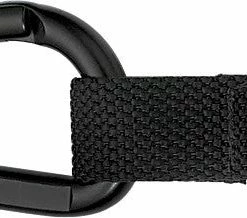 Rothco Black - Professional Jumbo Carabiner With Web Strap Key Ring - 80mm