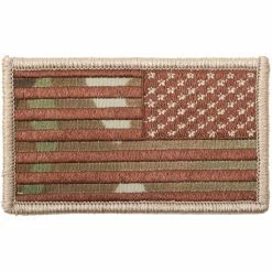 Rothco Multicam Camouflage - Reversed US Flag Patch With Hook Back USA Made