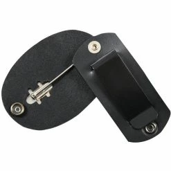 Army Navy Store Black - Law Enforcement Clip On Badge Holder With Swivel Snap Law Enforcement Gear