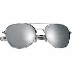 Army Navy Store Sunglasses / Goggles / Optics Chrome - Military GI Style 58mm Pilots Aviator Sunglasses With Case - Mirror Lenses