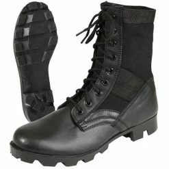 Rothco Black - Panama Sole GI Type Steel Toe Jungle Boots - Leather 8 In.