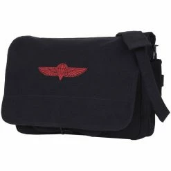 Army Navy Store Black - Israeli Paratrooper Shoulder Bag With Emblem