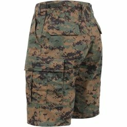 Rothco Digital Woodland Camouflage - Military Cargo BDU Shorts - Polyester Cotton Twill