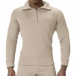 Rothco Sand - Cold Weather GI Underwear Zip-Collar Shirt Shirts