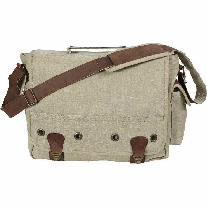 Rothco Khaki - Trailblazer Laptop Bag With Leather Accents Bags 3 Rothco Khaki - Trailblazer Laptop Bag With Leather Accents Bags