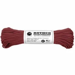 Rothco Burgundy - Military Grade 550 LB Tested Type III Paracord Rope 100' - Nylon USA Made