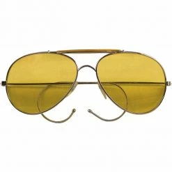 Army Navy Store Yellow Lenses - US Air Force Style Aviator Sunglasses With Case