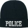 Rothco Headwear Black - Deluxe POLICE Embroidered Watch Cap With White Lettering