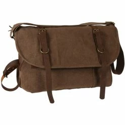 Rothco Earth Brown - Vintage Canvas Explorer Shoulder Bag With Leather