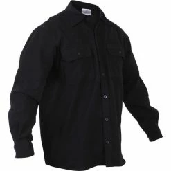 Rothco Shirts Black - Heavy Weight Solid Flannel Shirt 6 Rothco Shirts Black - Heavy Weight Solid Flannel Shirt