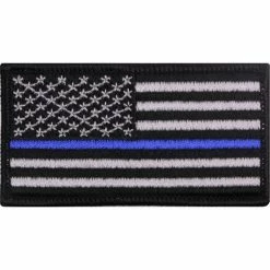 Rothco US Thin Blue Line Flag American Flag Iron-On Patch 1 7/8" X 3 3/8"