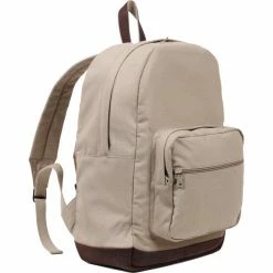 Rothco Khaki - Vintage Canvas Teardrop Backpack With Leather Accents