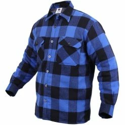 Rothco Jackets / Coats Blue Black Buffalo Plaid - Sherpa Lined Flannel Jacket