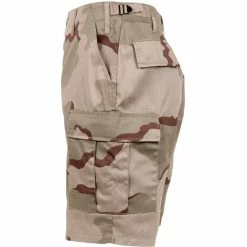 Rothco Tri-Color Desert Camouflage - Military Cargo BDU Shorts - Polyester Cotton Twill