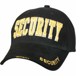 Rothco Black - Public Safety SECURITY Deluxe Adjustable Cap With Gold