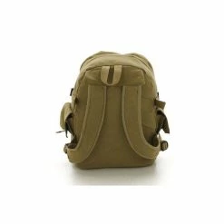 Army Navy Store Khaki - Military Vintage Deluxe Backpack With Red China Star Emblem Bags