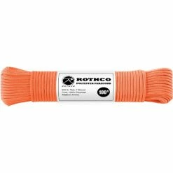 Rothco Safety Orange - Polyester 550 LB Tested 100 Feet Paracord Rope Paracord / Rope / Rappelling Gear