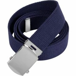 Rothco Navy Blue - Military Web Belt With Chrome Buckle Belts / Suspenders