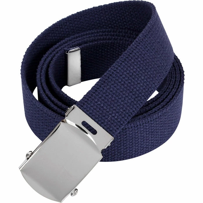 Rothco Navy Blue - Military Web Belt With Chrome Buckle Belts / Suspenders 3 Rothco Navy Blue - Military Web Belt With Chrome Buckle Belts / Suspenders