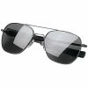 Army Navy Store Black - Military GI Style 58mm Pilots Aviator Sunglasses With Case - Smoke Lenses