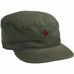Rothco Olive Drab - Military Vintage Fatigue Cap With Red Star Emblem Headwear