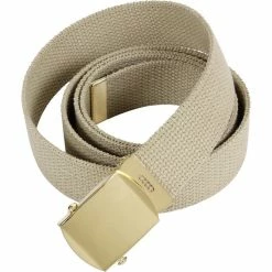 Rothco Belts / Suspenders Khaki - Military Web Belt With Gold Brass Buckle