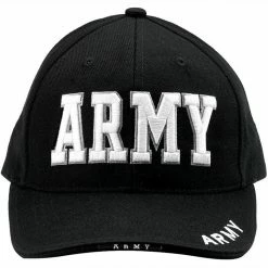 Rothco Black - ARMY Deluxe Adjustable Cap Headwear