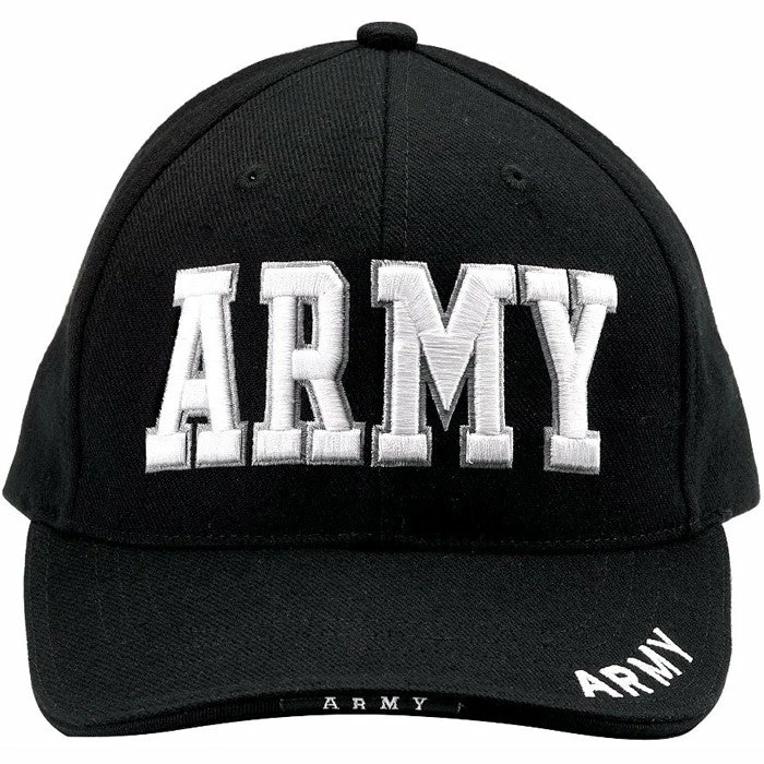 Rothco Black - ARMY Deluxe Adjustable Cap Headwear 3 Rothco Black - ARMY Deluxe Adjustable Cap Headwear