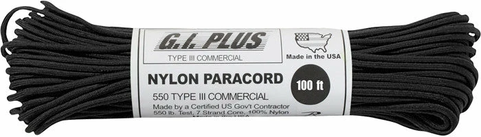 Rothco Black - Military Grade 550 LB Tested Type III Paracord Rope 100' - Nylon USA Made Paracord / Rope / Rappelling Gear 3 Rothco Black - Military Grade 550 LB Tested Type III Paracord Rope 100' - Nylon USA Made Paracord / Rope / Rappelling Gear