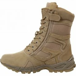 Rothco Tan - Mountaineer Sole Military Desert Deployment Boots With Side Zipper - Leather 9 In.