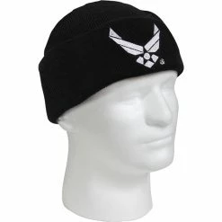 Rothco Headwear Black - US Air Force Wing Embroidered USAF Watch Cap