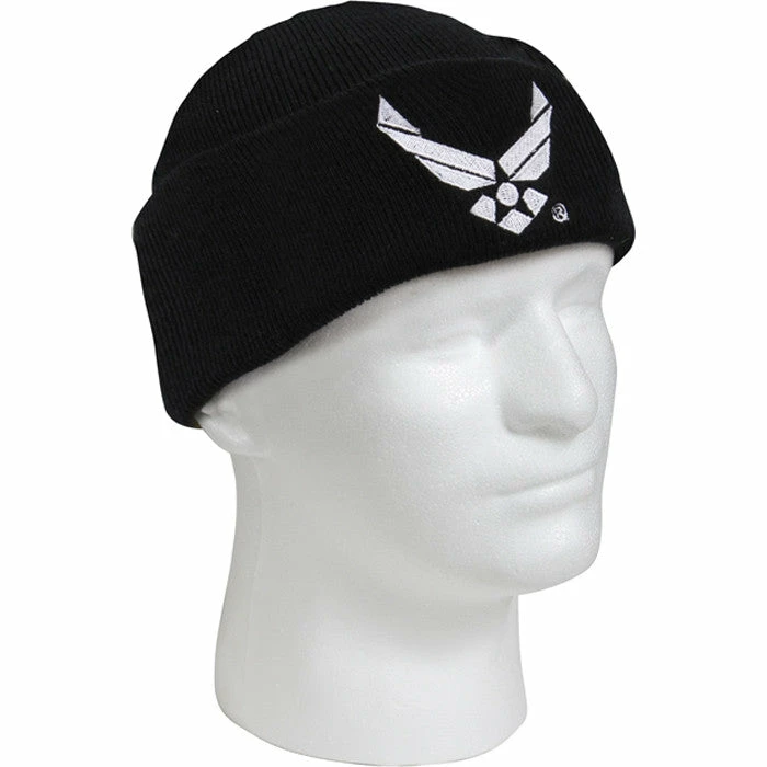 Rothco Headwear Black - US Air Force Wing Embroidered USAF Watch Cap 3 Rothco Headwear Black - US Air Force Wing Embroidered USAF Watch Cap