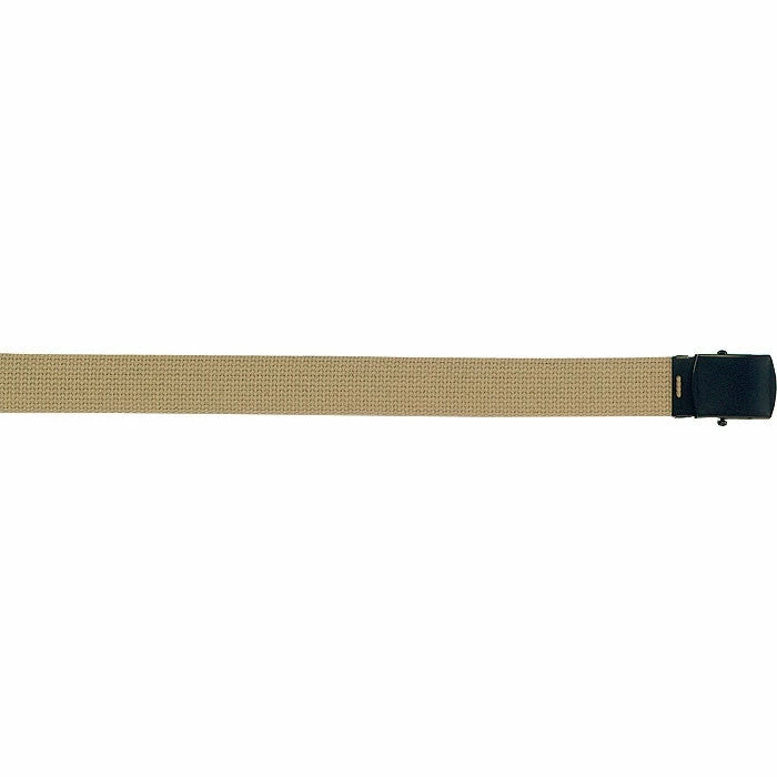 Rothco Khaki - Military Web Belt - Black Buckle Belts / Suspenders 3 Rothco Khaki - Military Web Belt - Black Buckle Belts / Suspenders