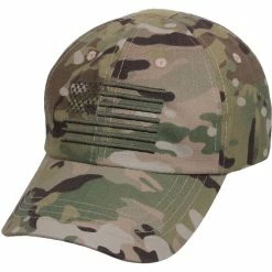 Rothco Multicam Camouflage - US Flag Military Adjustable Tactical Operator Cap