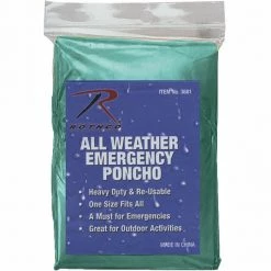 Army Navy Store Rainwear All Weather Emergency Poncho Pocket Size