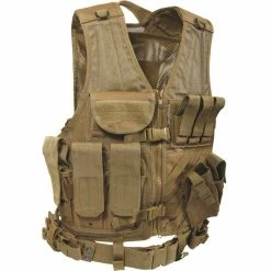 Army Navy Store Coyote Brown - MOLLE Compatible Cross Draw Tactical Vest Vests