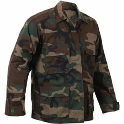 Rothco Woodland Camouflage - Military BDU Shirt - Polyester Cotton Twill Shirts