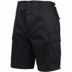 Rothco Black - Military Cargo BDU Shorts - Polyester Cotton Twill