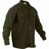 Rothco Shirts Olive Drab - Heavy Weight Solid Flannel Shirt 2 Rothco Shirts Olive Drab - Heavy Weight Solid Flannel Shirt
