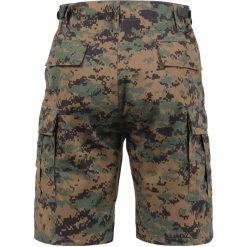 Rothco Digital Woodland Camouflage - Military Cargo BDU Shorts - Polyester Cotton Twill