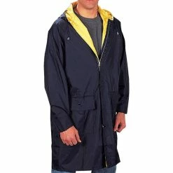 Rothco Navy Blue To Yellow - Reversible Mid Length Rain Parka